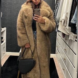 Faux fur long coat